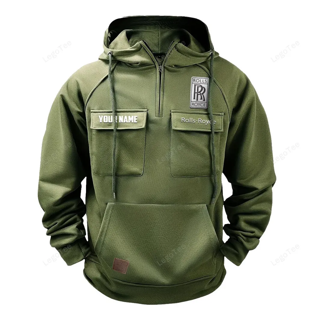 rolls royce tactical quarter zip hoodie gift for rolls royce lovers gift for him husband boyfriend army green car109021425365 1 7vq72