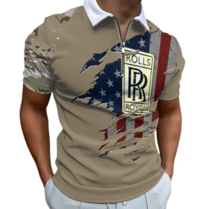 Rolls Royce Zipper Polo Shirt, All Over Print Shirt For Rolls Royce Fan CAR340213061-1
