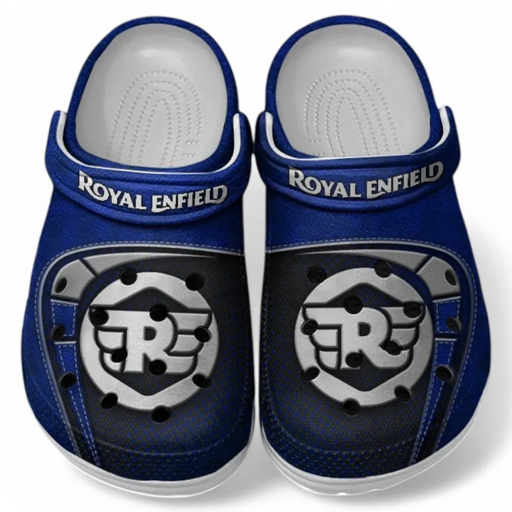 Royal Enfield Crocs Shoes, Clogs Men Women, Gift For Royal Enfield Fan CAR183031725119 - Blue