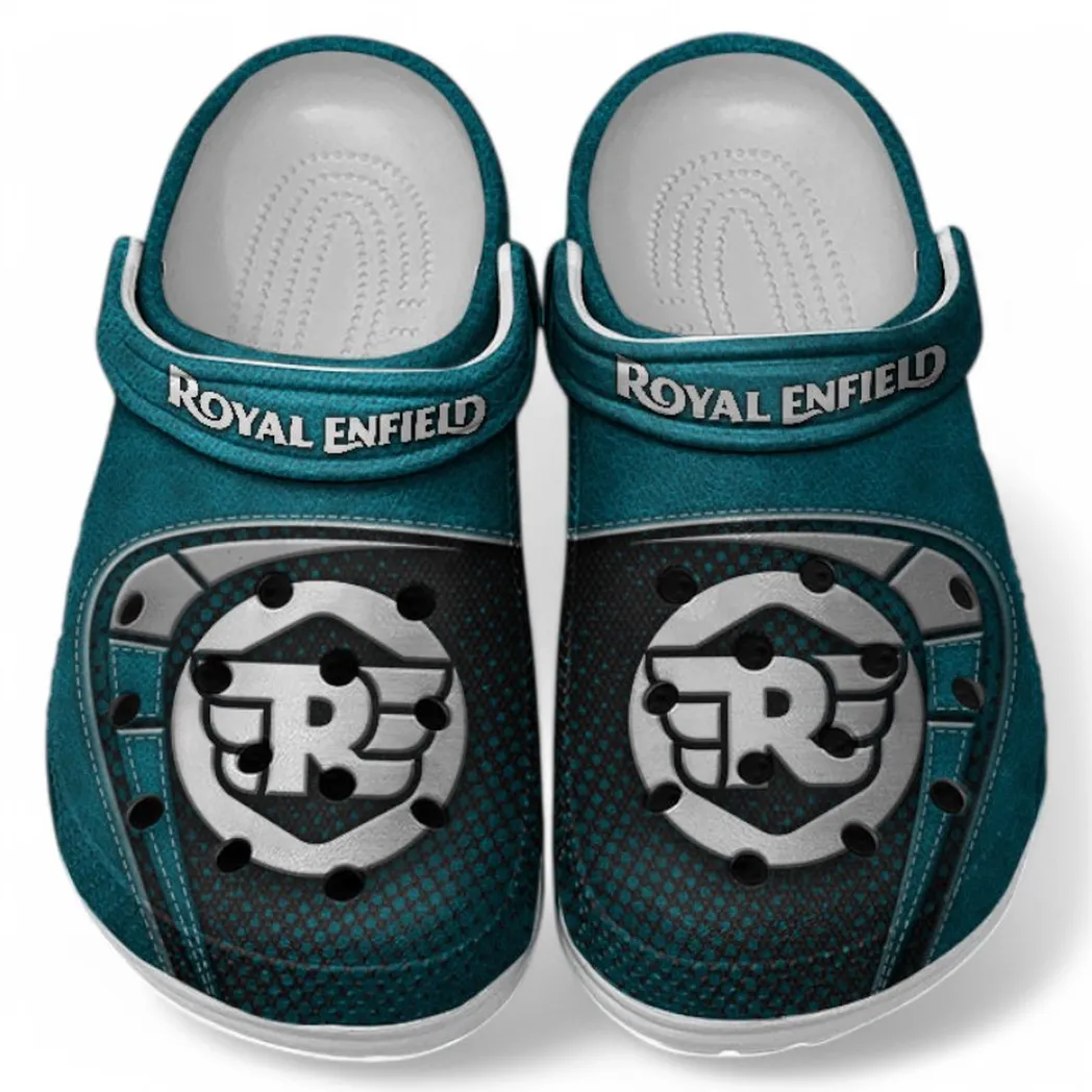 Royal Enfield Crocs Shoes, Clogs Men Women, Gift For Royal Enfield Fan CAR183031725119 - Cyan