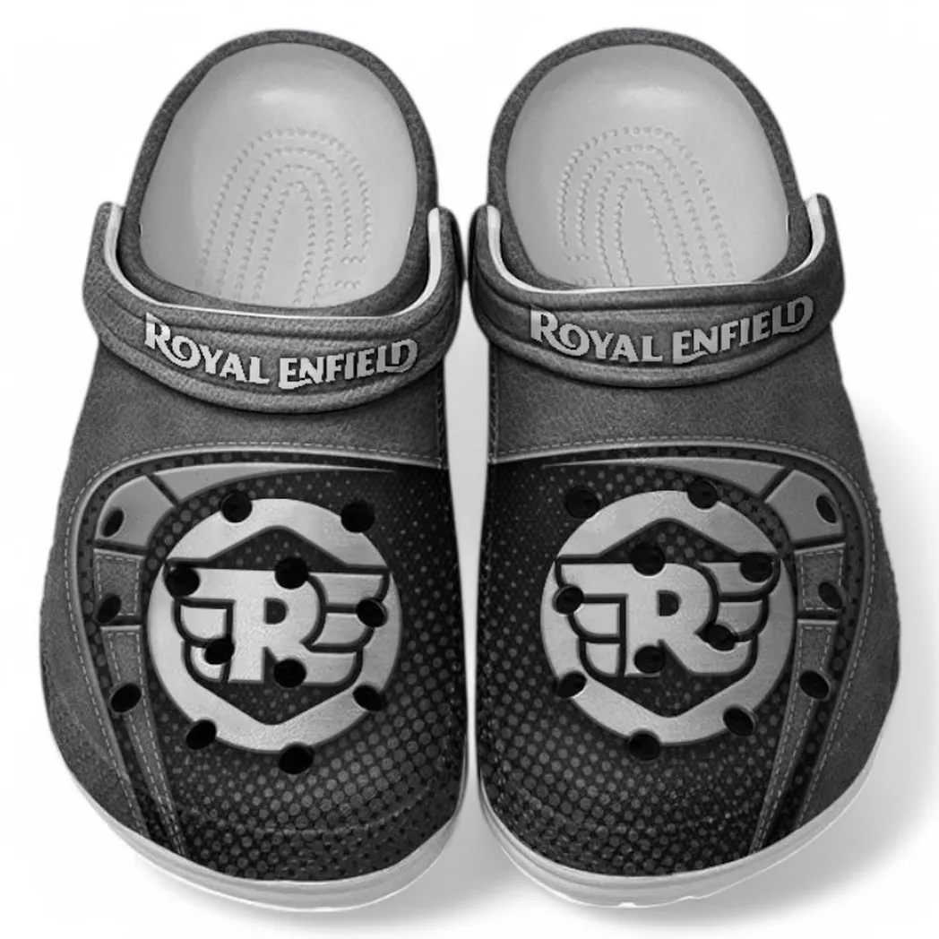 Royal Enfield Crocs Shoes, Clogs Men Women, Gift For Royal Enfield Fan CAR183031725119 - Gray