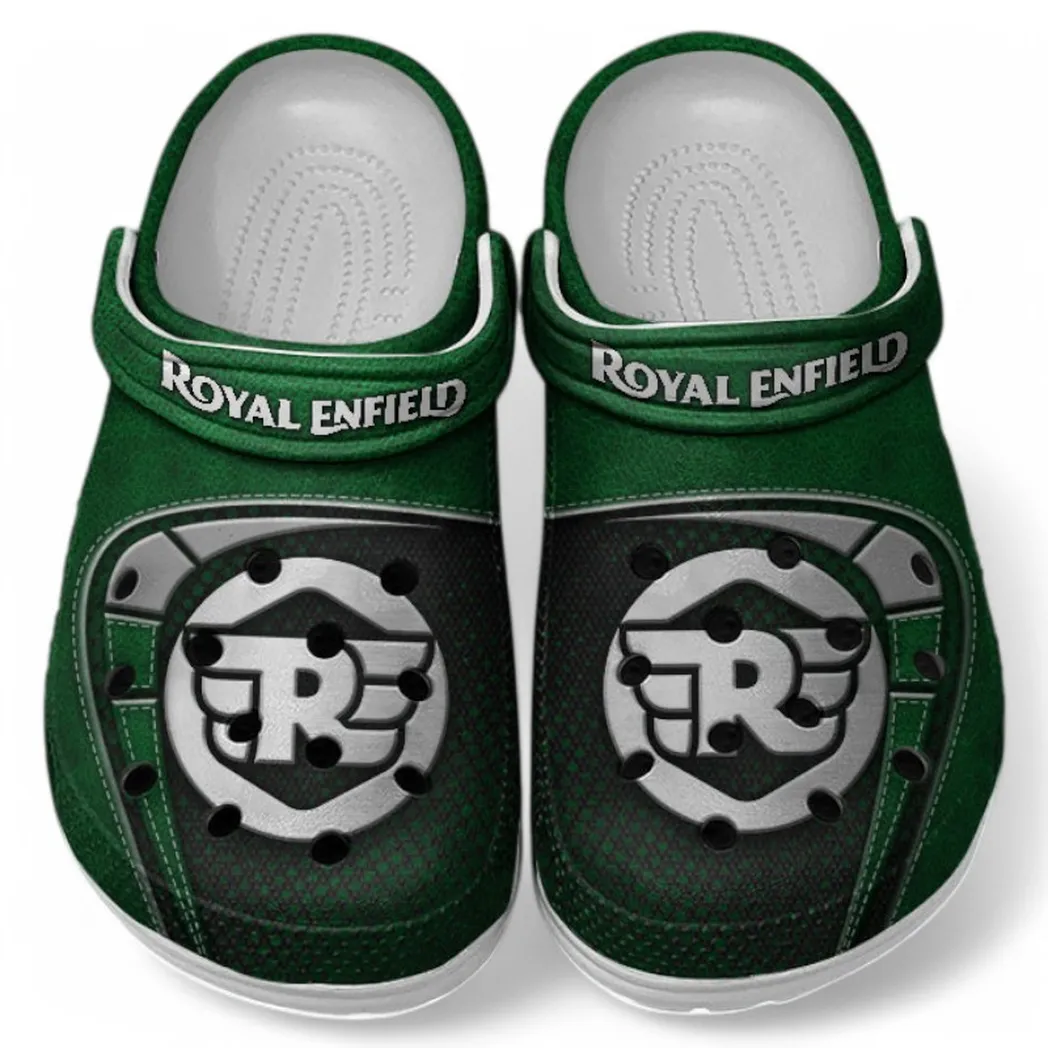 Royal Enfield Crocs Shoes, Clogs Men Women, Gift For Royal Enfield Fan CAR183031725119 - Green