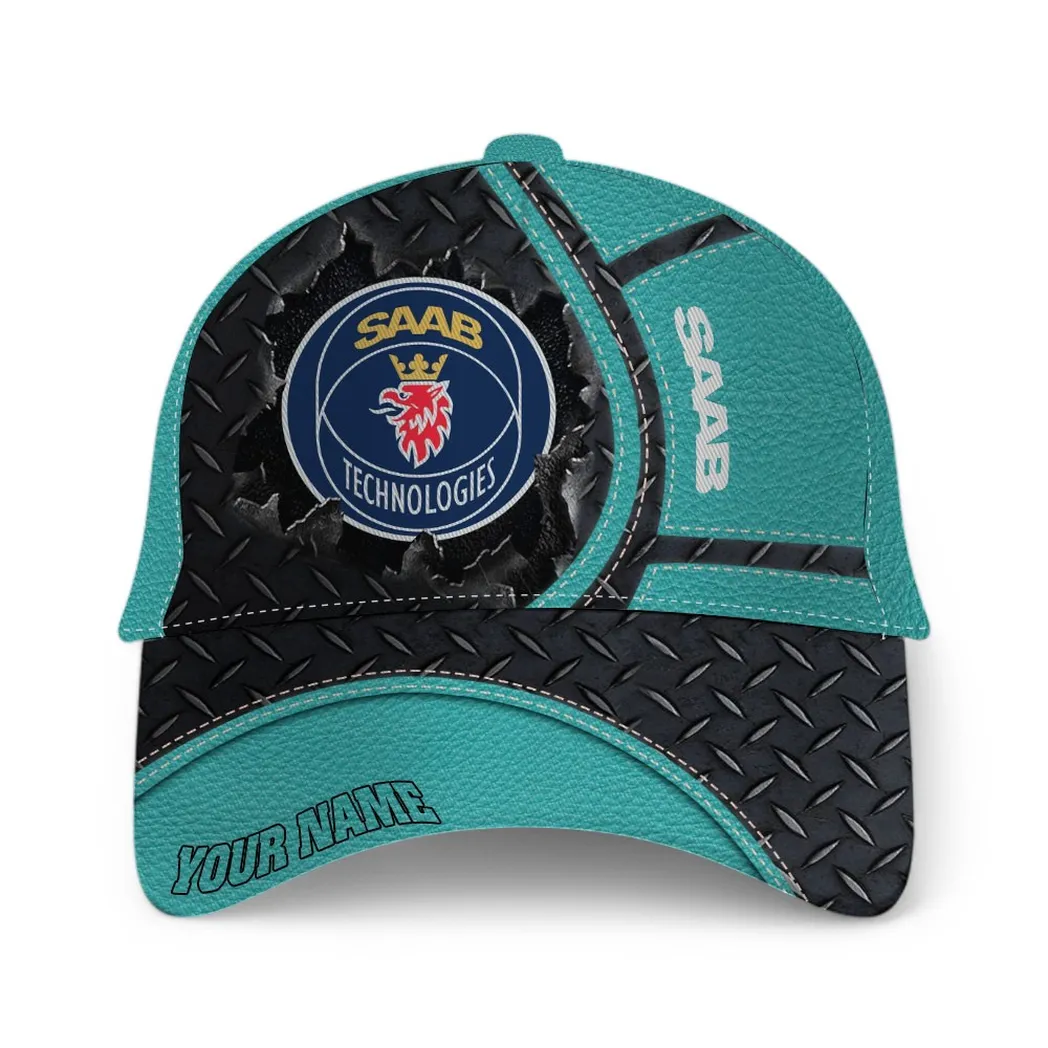 Saab Automobile Classic Cap, Gift For Saab Automobile Lovers, Gift For Him, Husband, Boyfriend - Cyan CAR49021825065-2