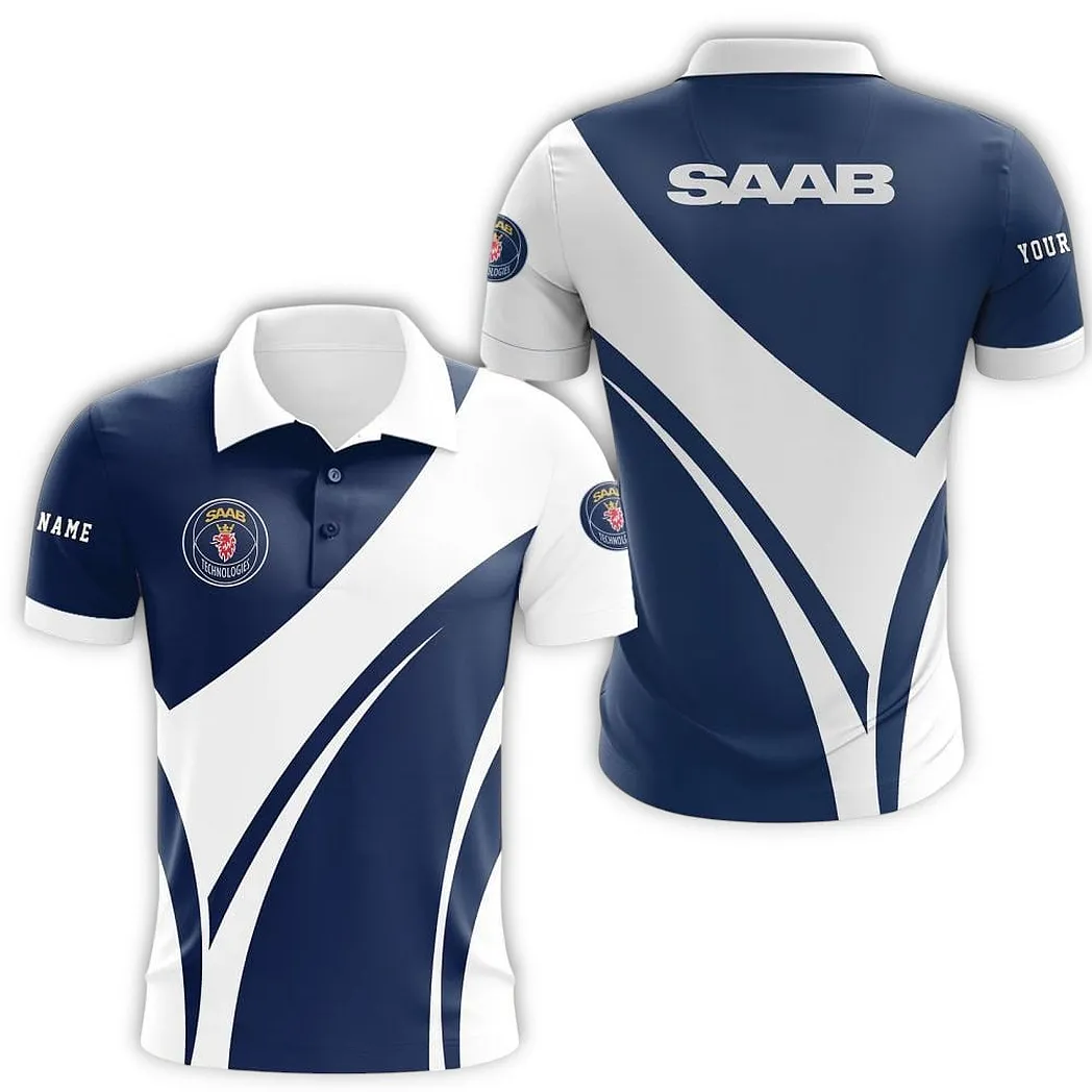 saab automobile custom polo shirt gift for men him husband boyfriend car73021525710 2 guo9z