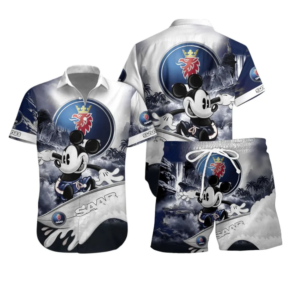 saab automobile hawaiian shirt set gift for saab automobile lovers gift for him husband boyfriend car53030625102 lcfyq