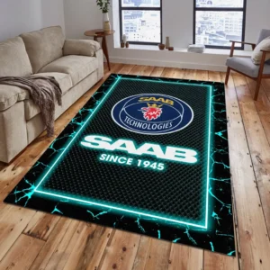 Saab Automobile Rug, All Over Print Carpet For Saab Automobile Lovers CAR5202192572 - Cyan