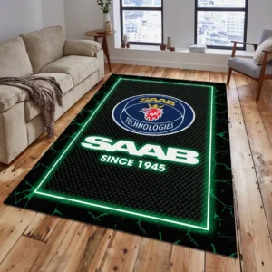 Saab Automobile Rug, All Over Print Carpet For Saab Automobile Lovers CAR5202192572 - Green
