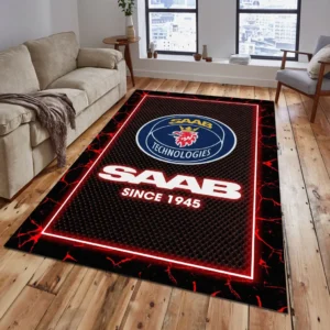 Saab Automobile Rug, All Over Print Carpet For Saab Automobile Lovers CAR5202192572 - Red