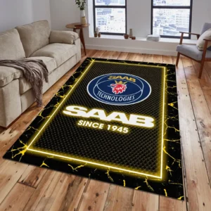 Saab Automobile Rug, All Over Print Carpet For Saab Automobile Lovers CAR5202192572 - Yellow