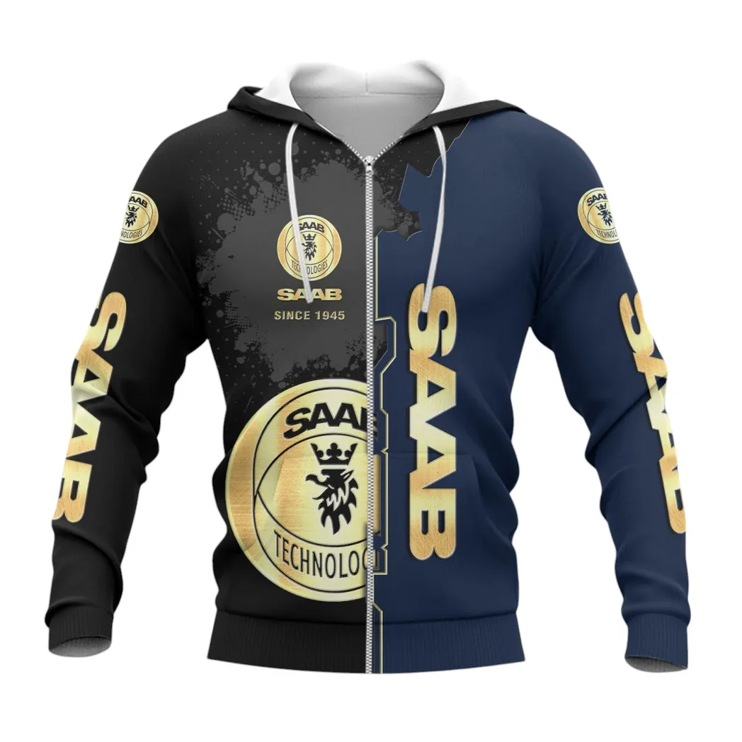 saab automobile zipper hoodie gift for saab automobile lovers gift for him husband boyfriend car44021725080 3 m10ws