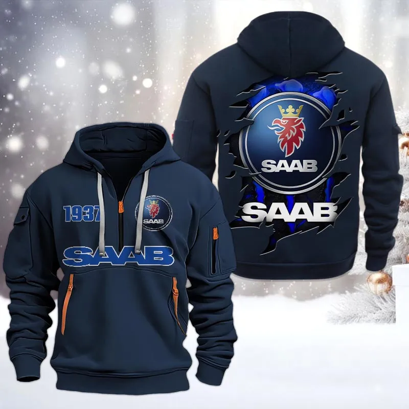 saab half zip hoodie all over print half zip hoodies for men car198032734 navy 71iha