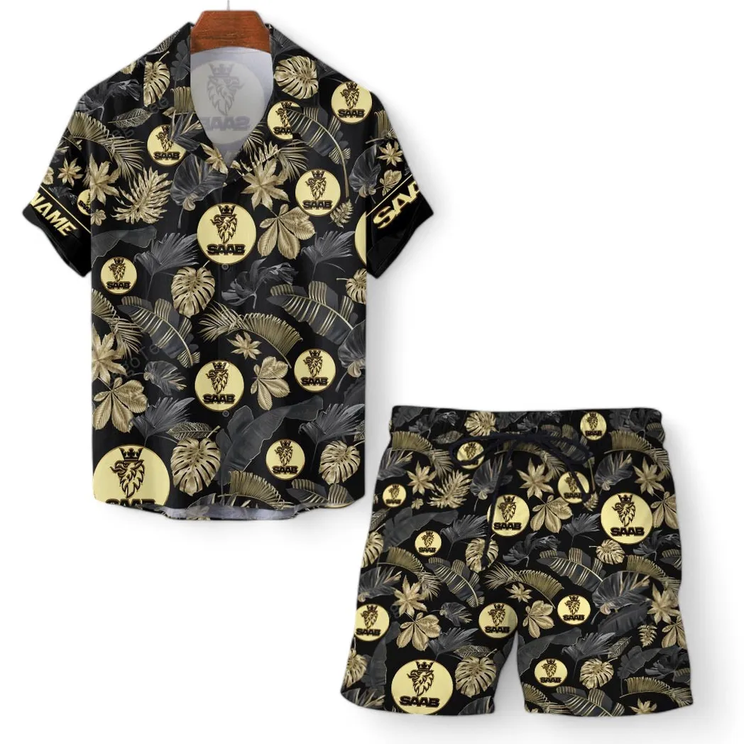 saab hawaiian shirt set for men gift for saab lovers gift for him husband boyfriend car139021125184 1 soqw8