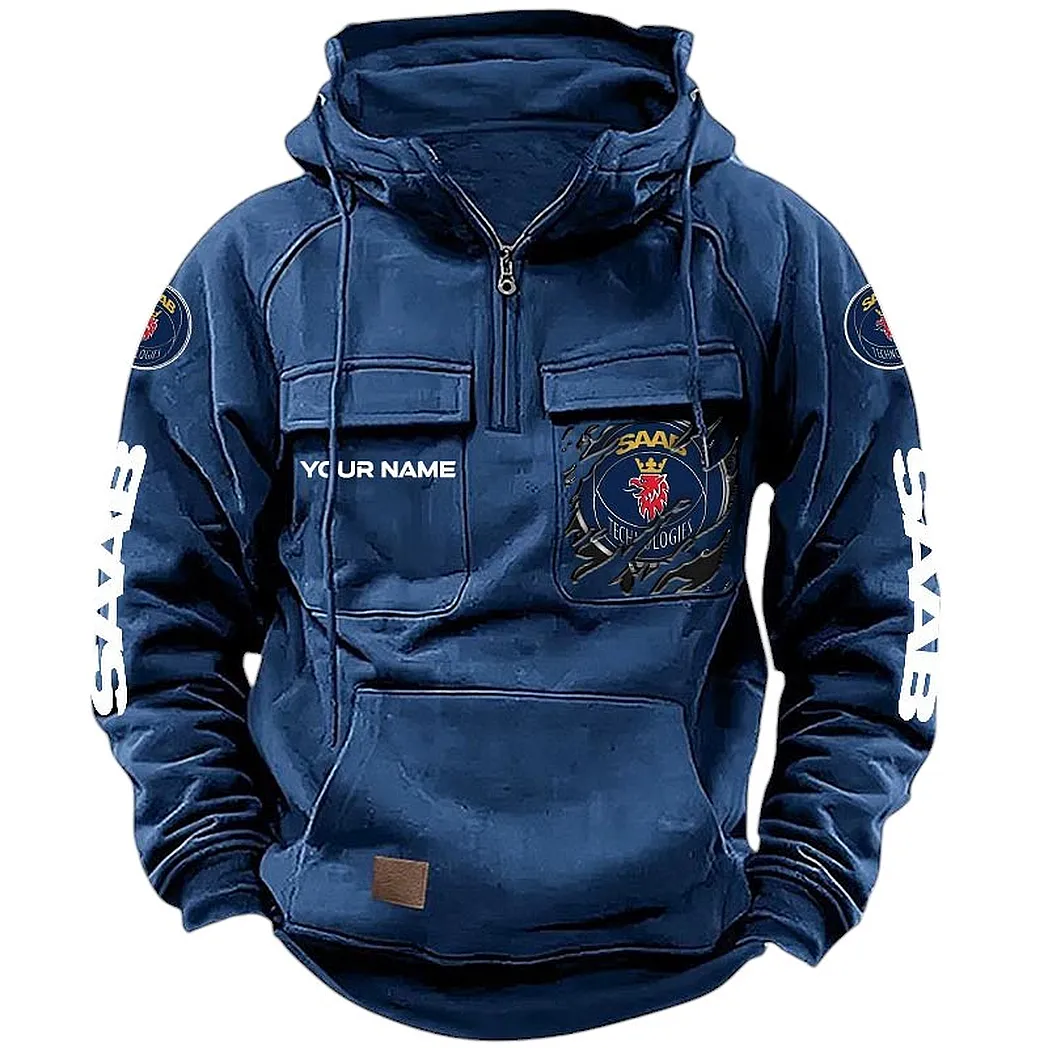 saab hoodie tactical quarter zip gift for saab lovers car164022425165 dark blue qg0y2