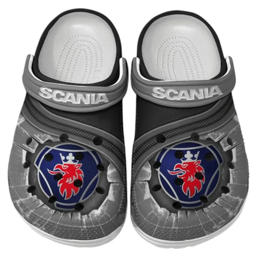 Scania Crocs Clogs Men Women, Gift For Scania Fan CAR188032025136 - Gray
