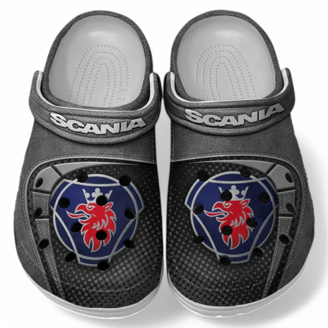 Scania Crocs Sandals For Men Women, Gift For Scania Fan CAR177031425593 - Gray