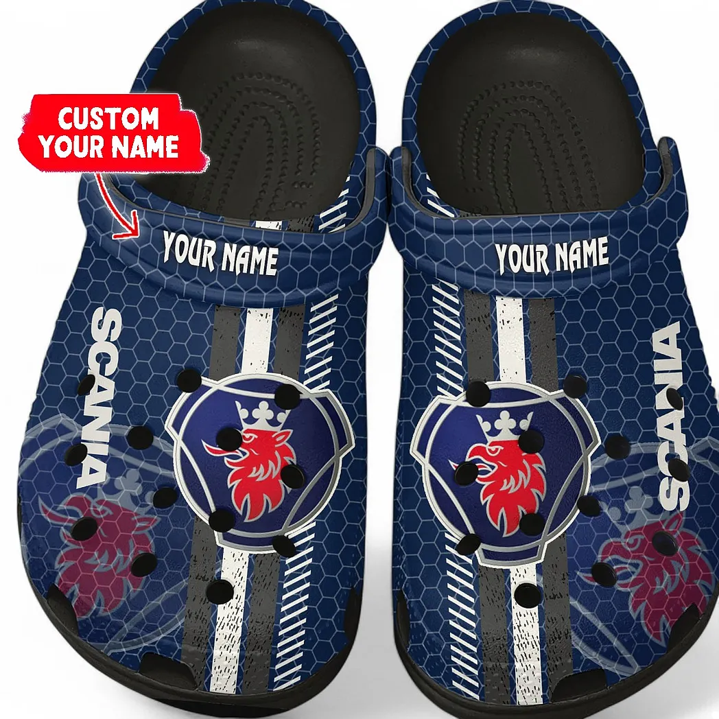 Scania Crocs Shoes Gift For Scania Lovers, Birthday Gift For Husband, Boyfriend CAR82022025650 - Black