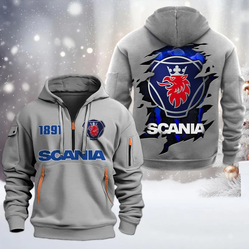 scania half zip hoodie all over print half zip hoodies for men car198032743 gray q2fqe