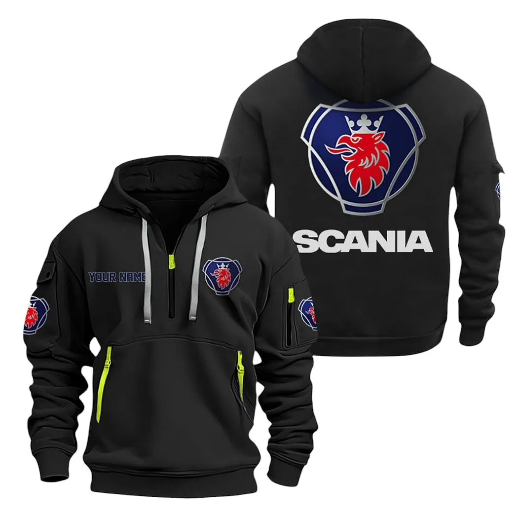 scania half zip hoodie for men gift for scania lovers car20022125693 black