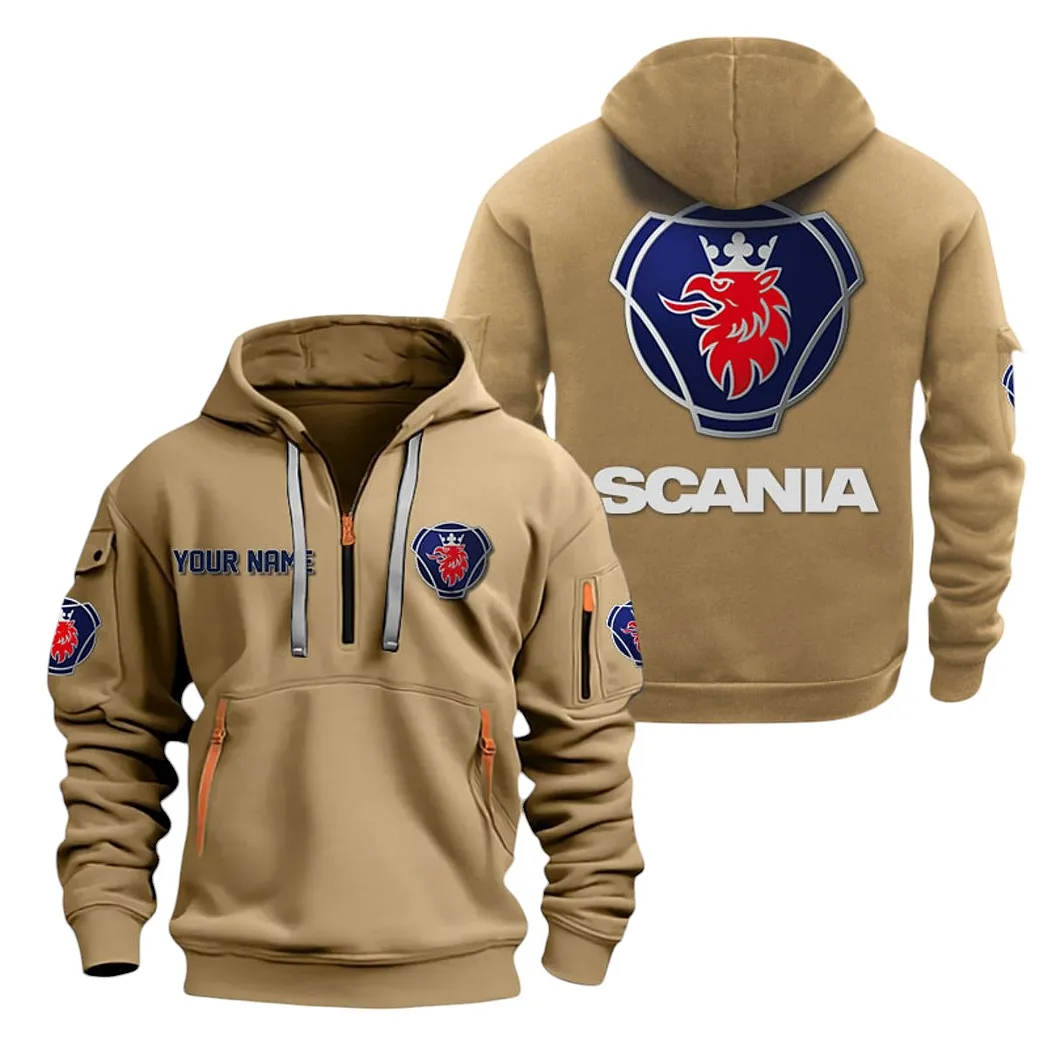 scania half zip hoodie for men gift for scania lovers car20022125693 khaki ks29q