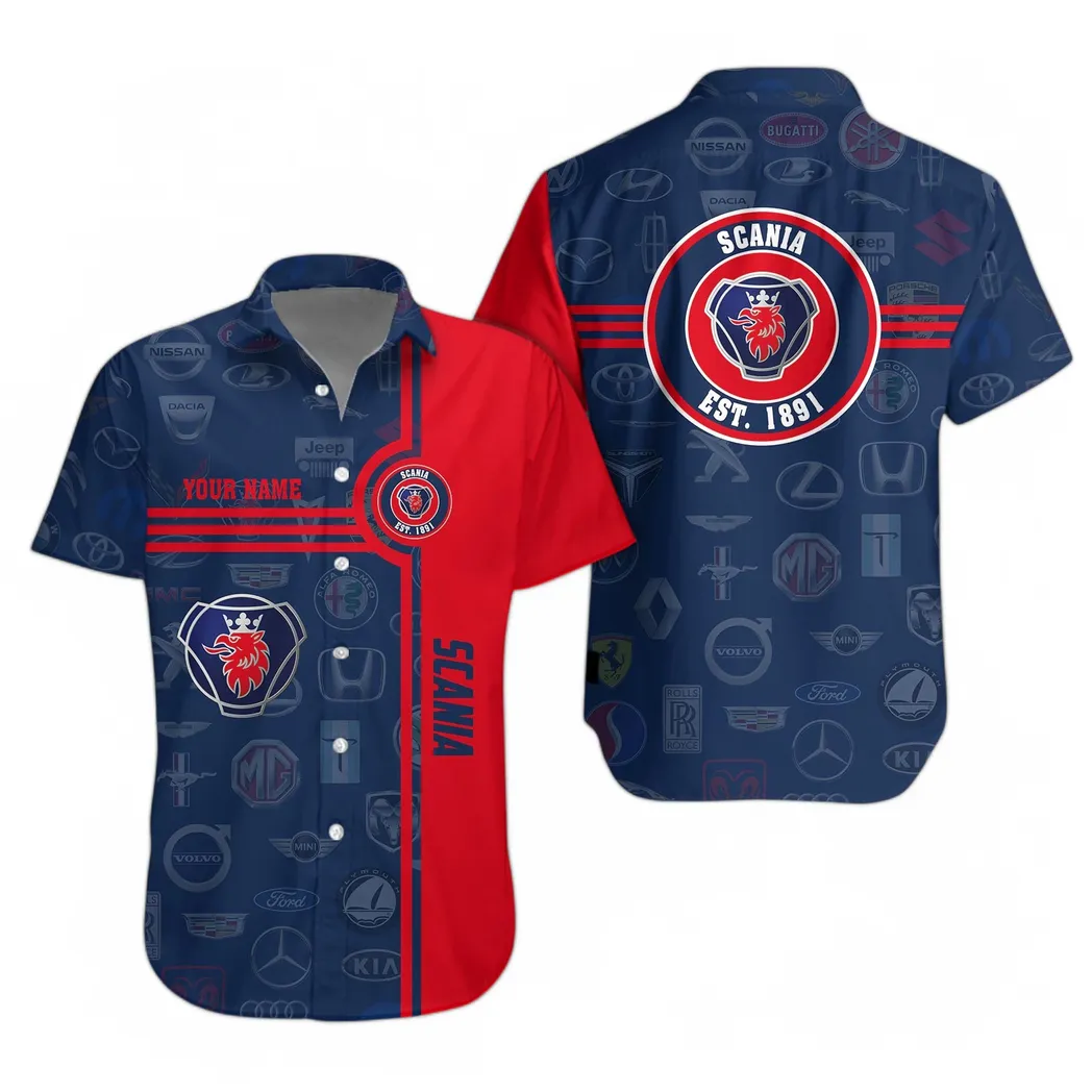scania hawaiian shirt for men all logo gift for scania fan car174022525005