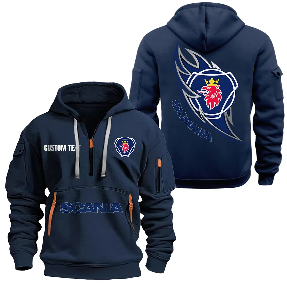 scania hoodie half zipper car1701112170 car all over print hoodie half zipper navy