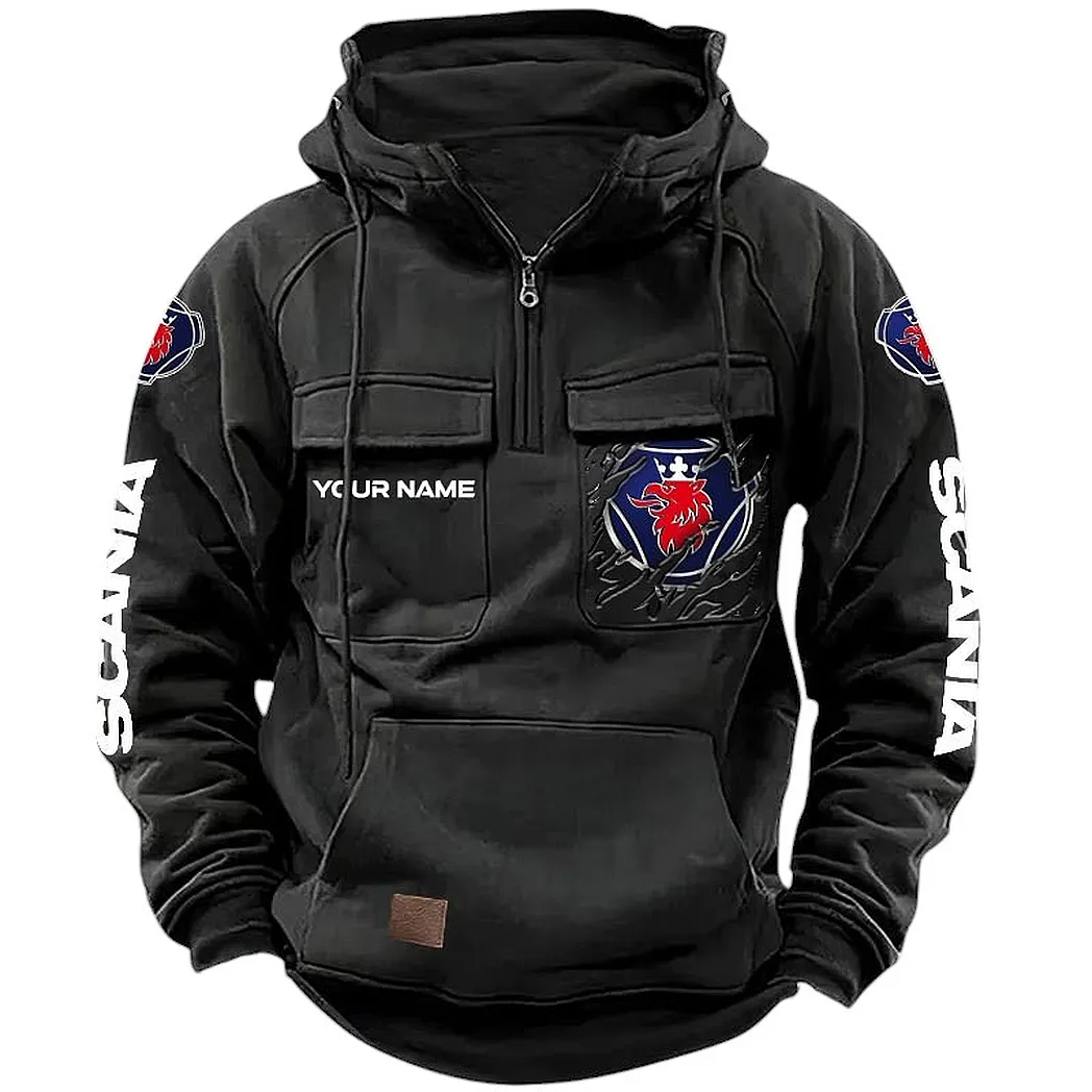 scania hoodie tactical quarter zip gift for scania lovers car164022425174 black yln3l