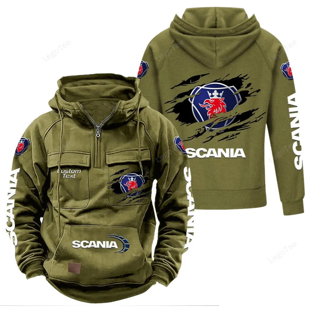 scania tactical quarter zip hoodie gift for scania lovers gift for him husband boyfriend army green car122021425029 1 bpyd2