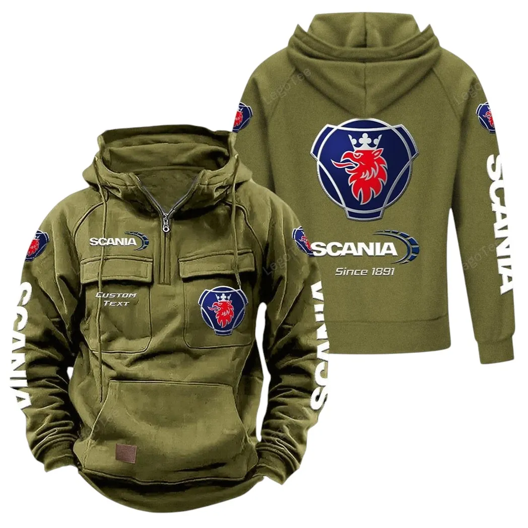 scania tactical quarter zip hoodie gift for scania lovers gift for him husband boyfriend army green car96021425734 1 etvrc
