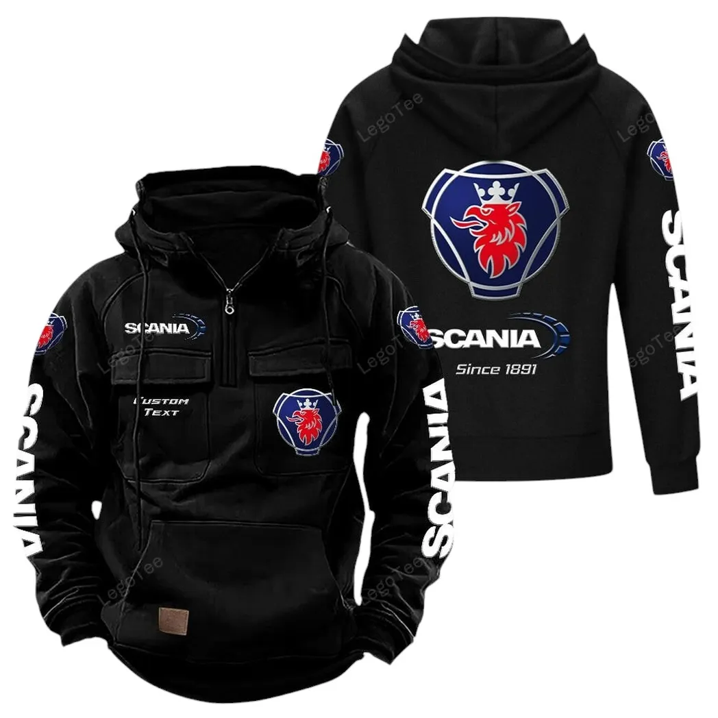 scania tactical quarter zip hoodie gift for scania lovers gift for him husband boyfriend black car96021425734 2 gzncd