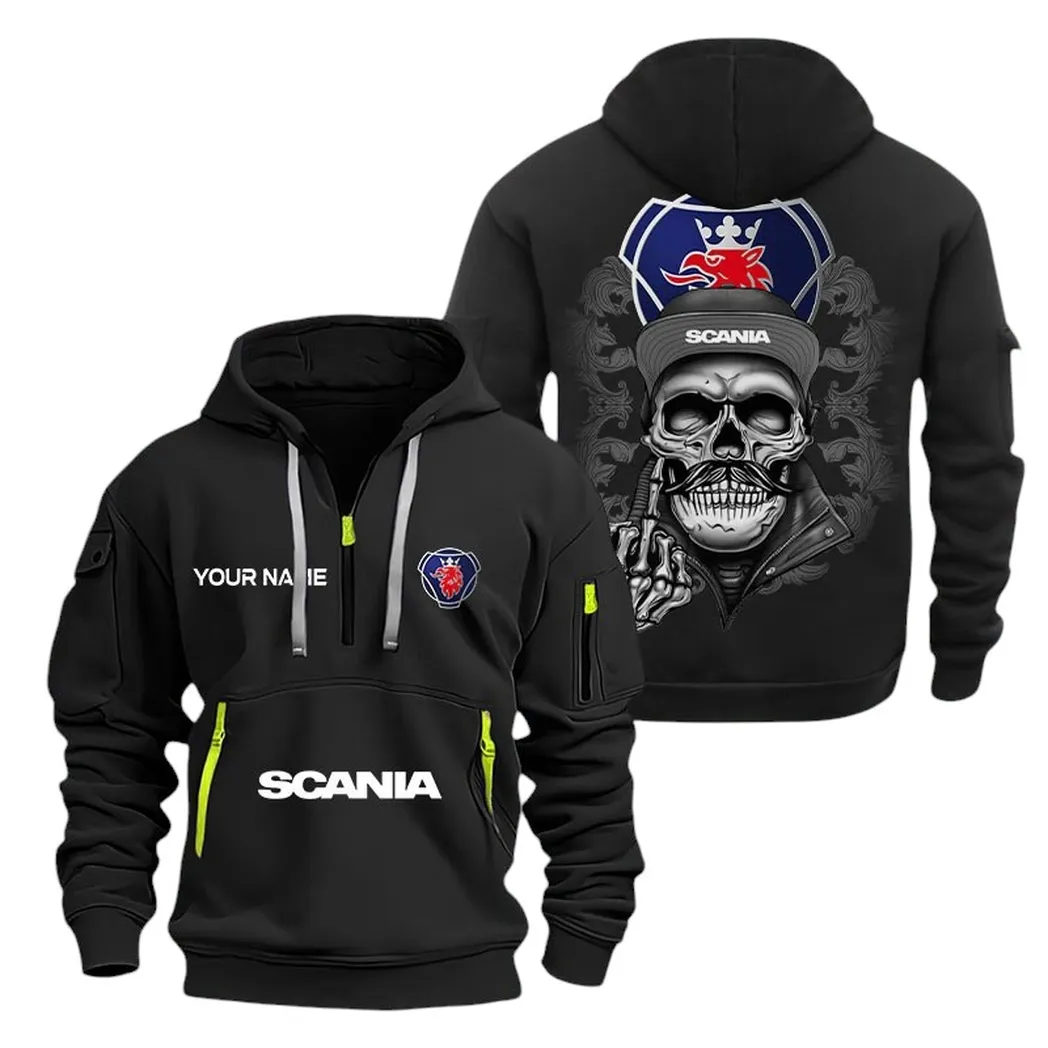 scania trucks half zip hoodie for men gift for scania trucks fan car166022625215 black qlbsn