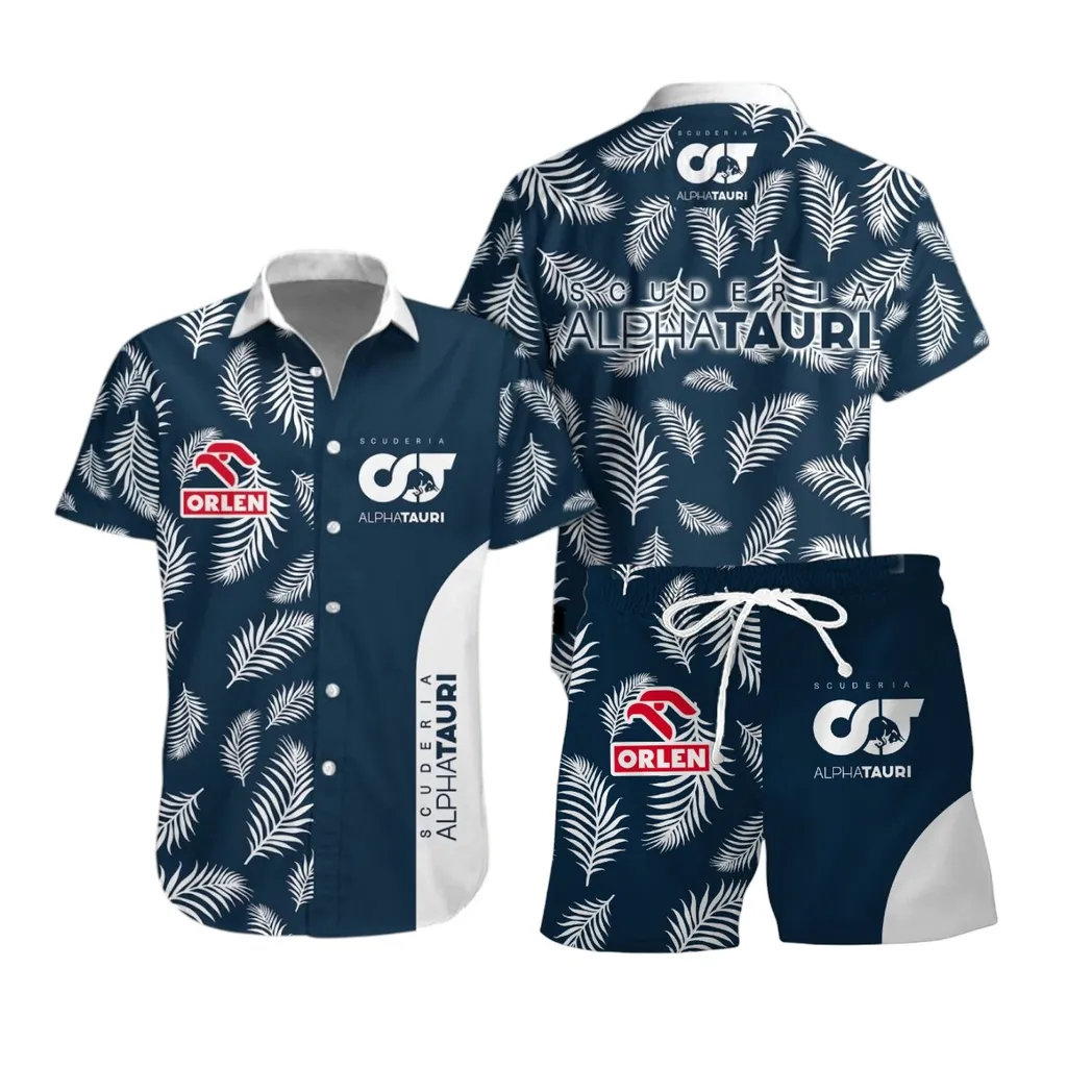 scuderia alpha tauri hawaiian set for men all over print hawaiian set scuderia alpha tauri car40304082509 1j6tq