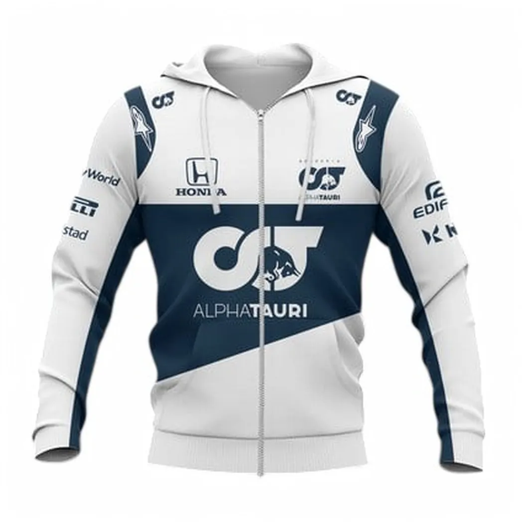 Scuderia AlphaTauri Zipper Hoodie, All Over Print Zipper Hoodie Scuderia AlphaTauri CAR40704092504