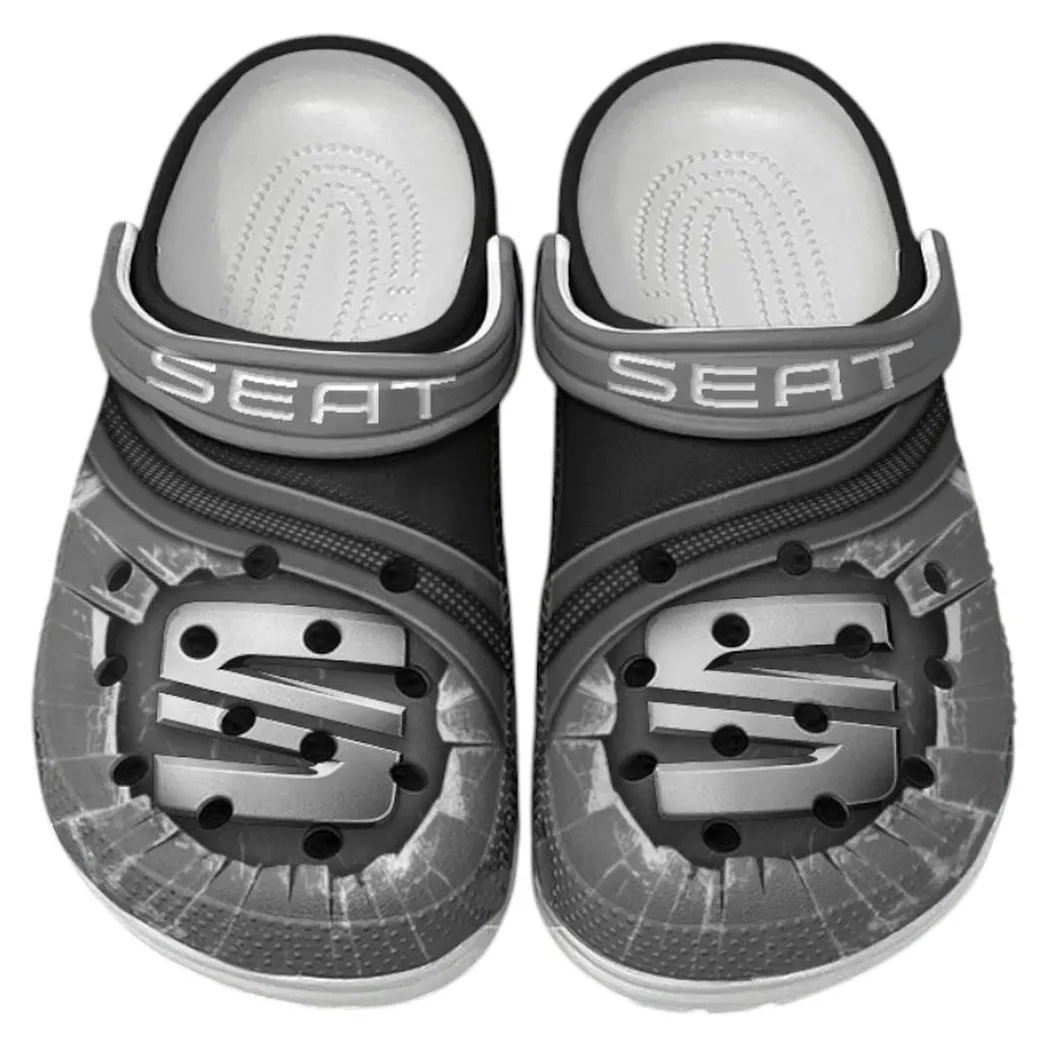 Seat Crocs Clogs Men Women, Gift For Seat Fan CAR188032025186 - Gray