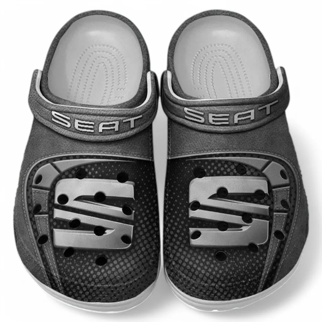 Seat Crocs Sandals For Men Women, Gift For Seat Fan CAR177031425618 - Gray
