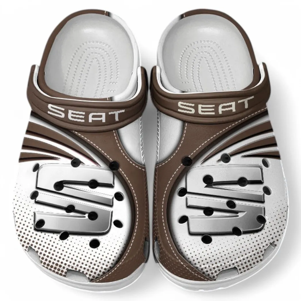 Seat Crocs Sandals For Men Women, Gift For Seat Fan CAR181031525711 - Brown