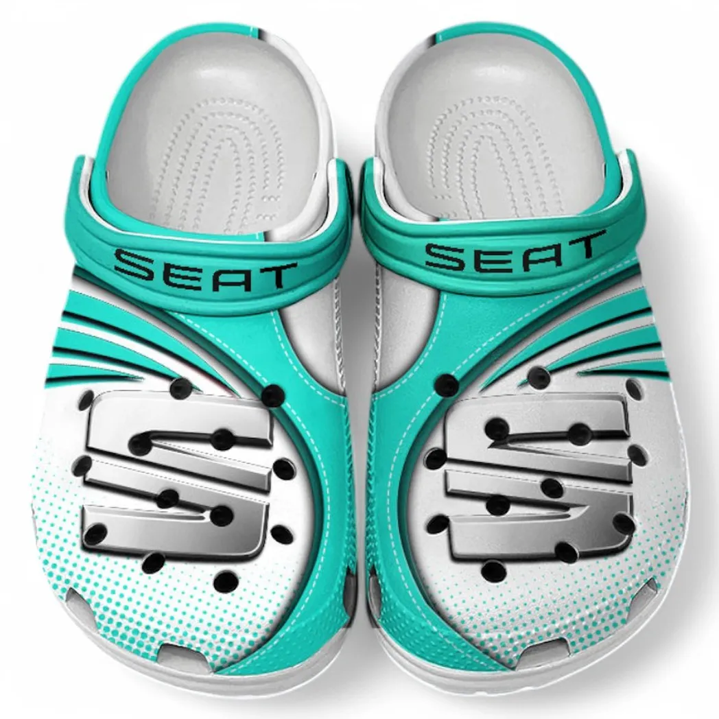 Seat Crocs Sandals For Men Women, Gift For Seat Fan CAR181031525711 - Cyan