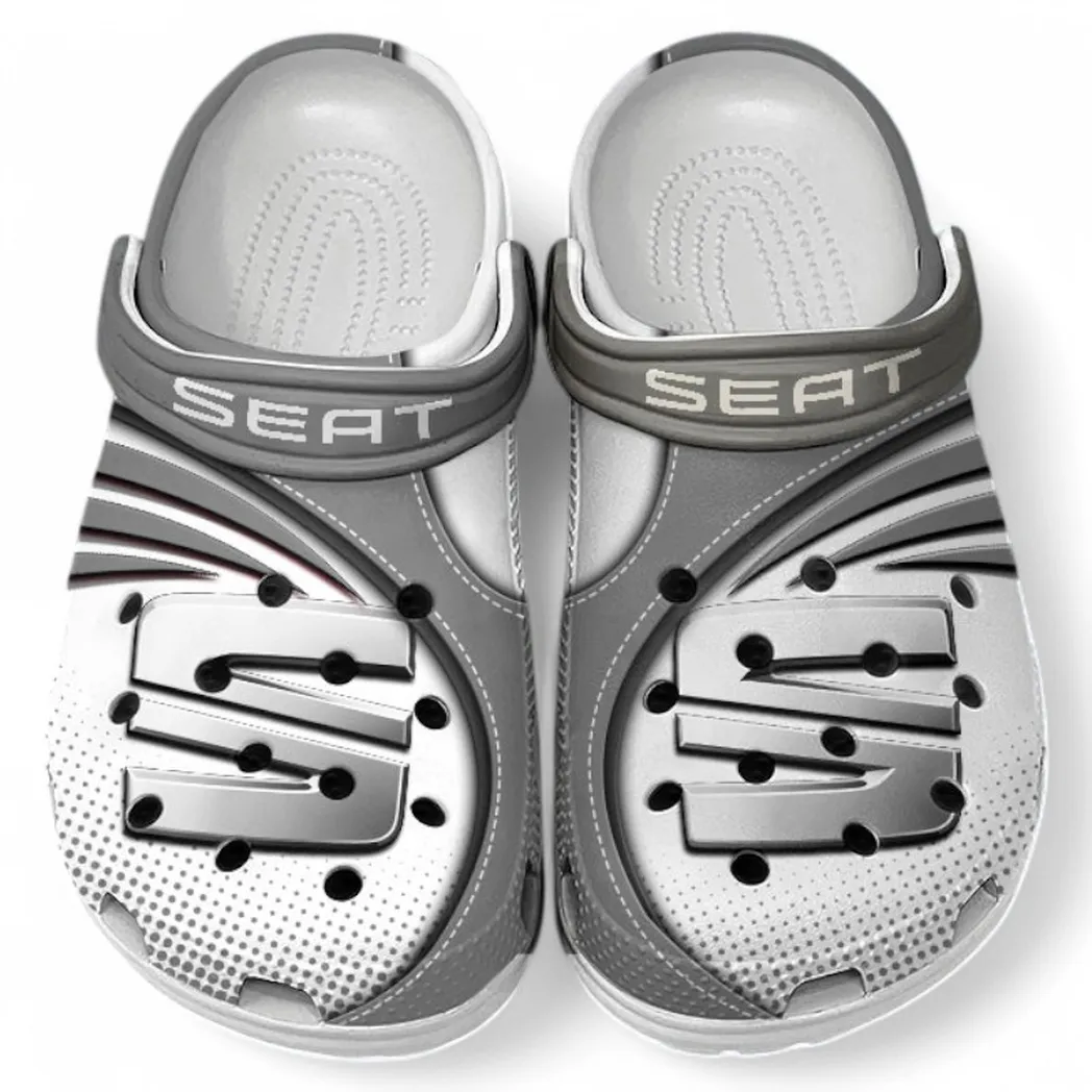 Seat Crocs Sandals For Men Women, Gift For Seat Fan CAR181031525711 - Gray
