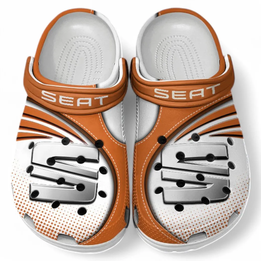 Seat Crocs Sandals For Men Women, Gift For Seat Fan CAR181031525711 - Orange