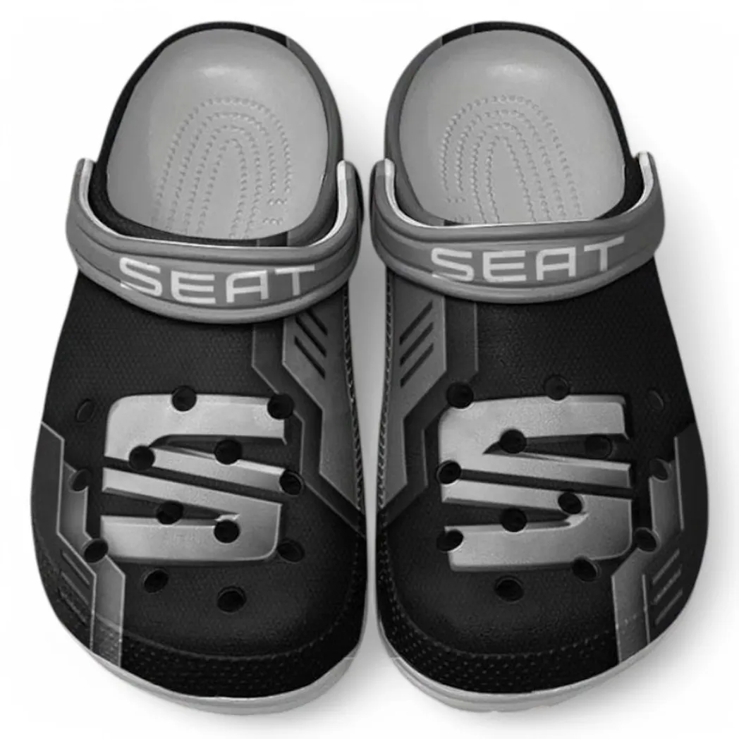 Seat Crocs Shoes, Clogs Men Women, Gift For Seat Fan CAR185031525278 - Gray