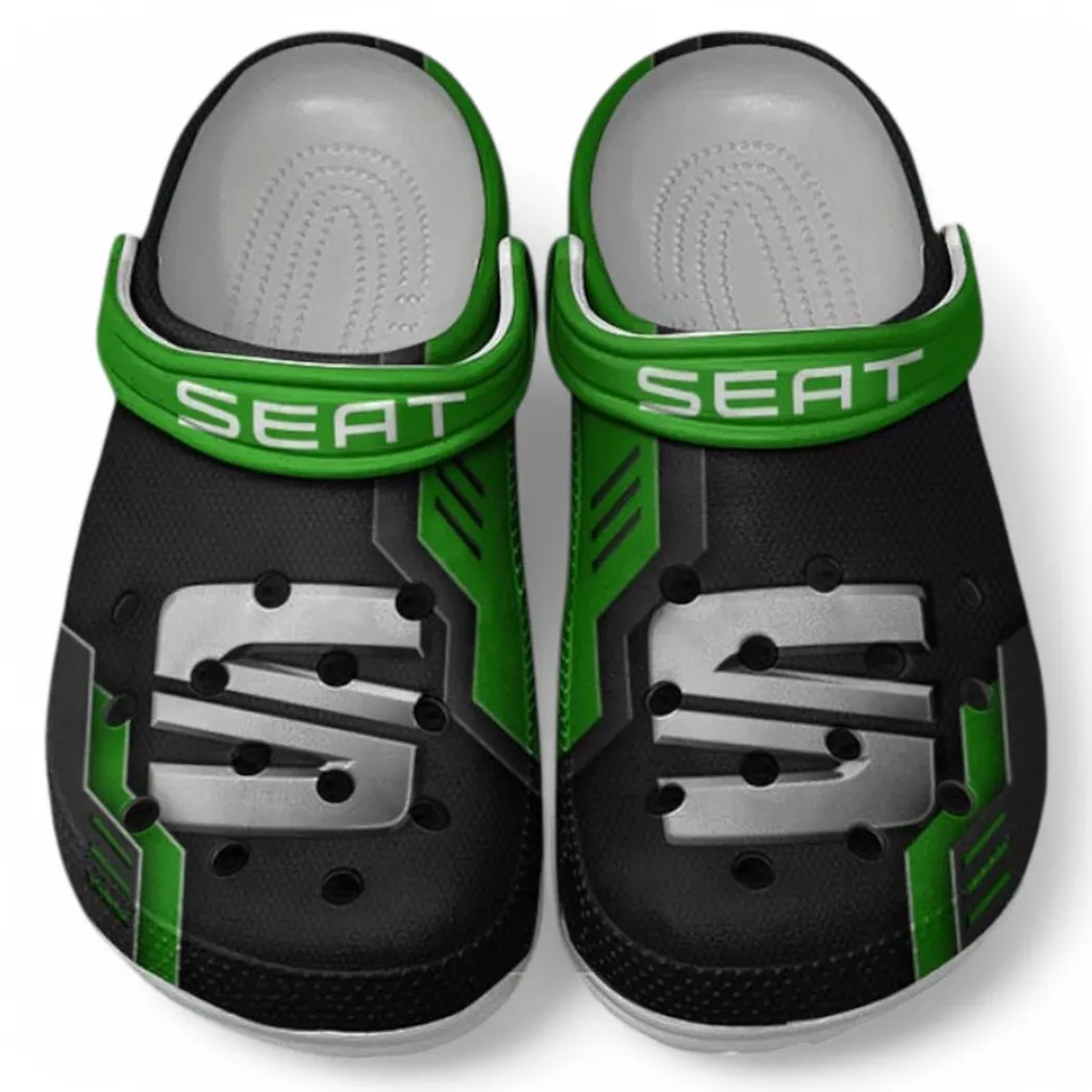Seat Crocs Shoes, Clogs Men Women, Gift For Seat Fan CAR185031525278 - Green