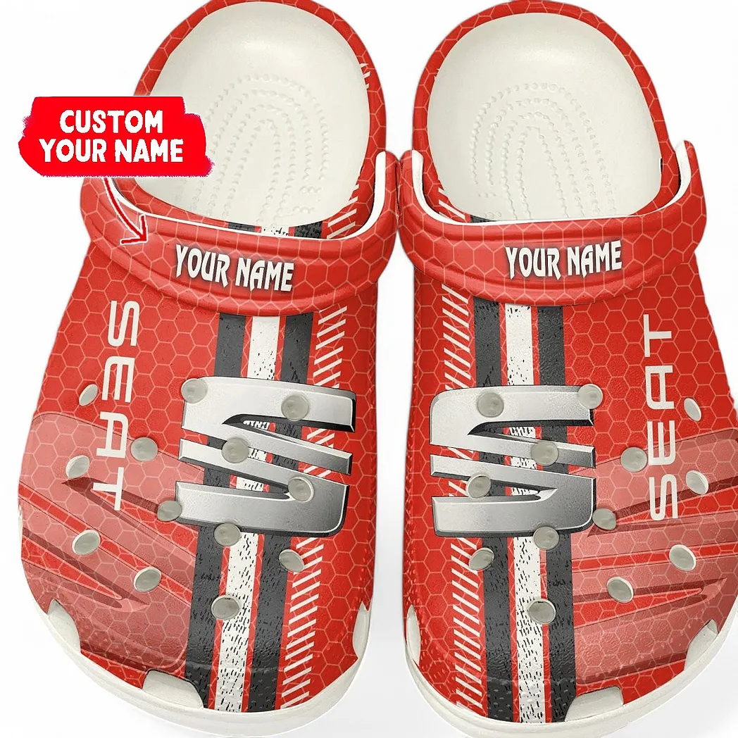 Seat Crocs Shoes Gift For Seat Lovers, Birthday Gift For Husband, Boyfriend CAR82022025651 - White