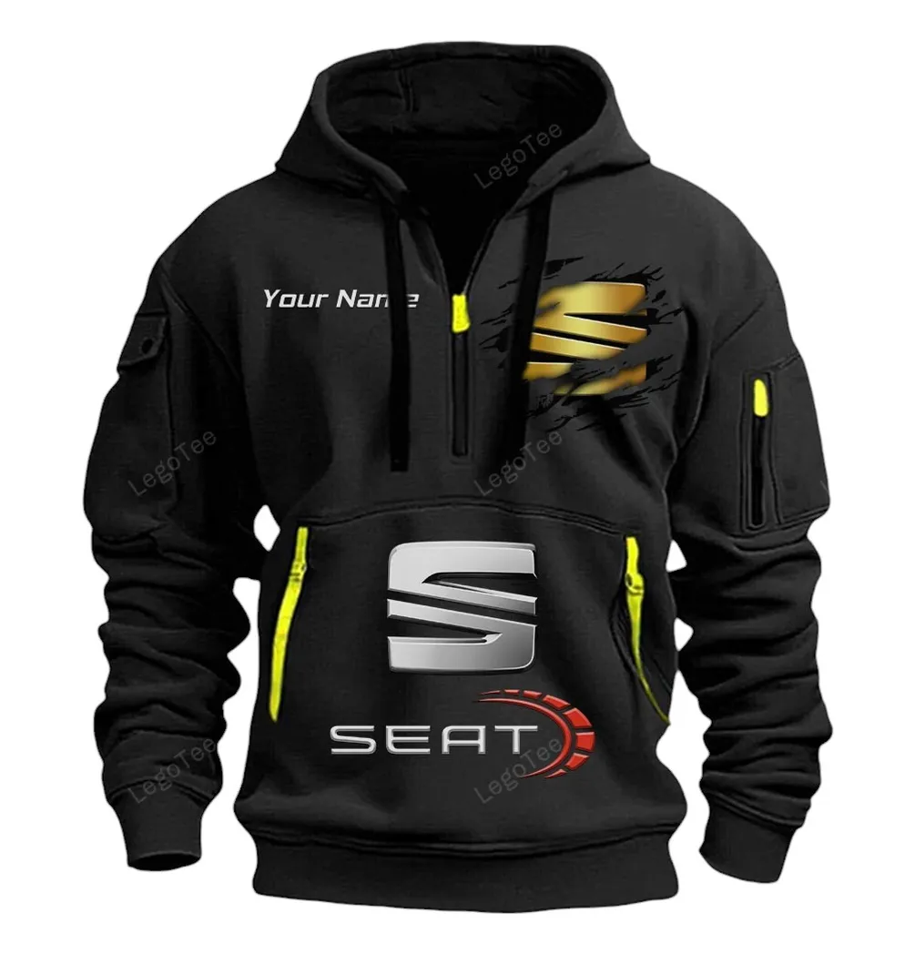 Seat Half Zip Hoodie CAR113021425824, Best Gift for Him, Husband, Boyfriend - Black seat half zip hoodie car113021425824 best gift for him husband boyfriend black fmn7e