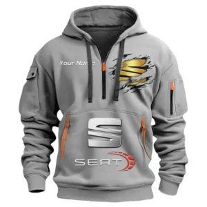 Seat Half Zip Hoodie CAR113021425824, Best Gift for Him, Husband, Boyfriend - Gray