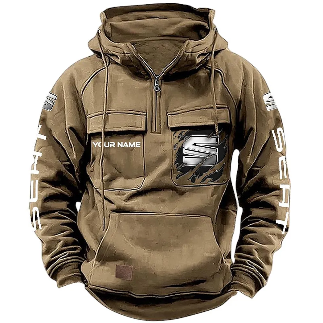 Seat Hoodie Tactical Quarter Zip, Gift For Seat Lovers CAR164022425169 - Khaki