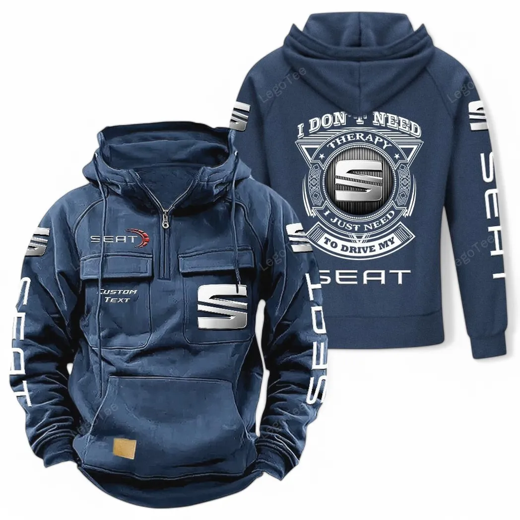 Seat Tactical Quarter Zip Hoodie CAR106021525018, Gifts For Men, Him, Husband, Boyfriend - Dark Blue
