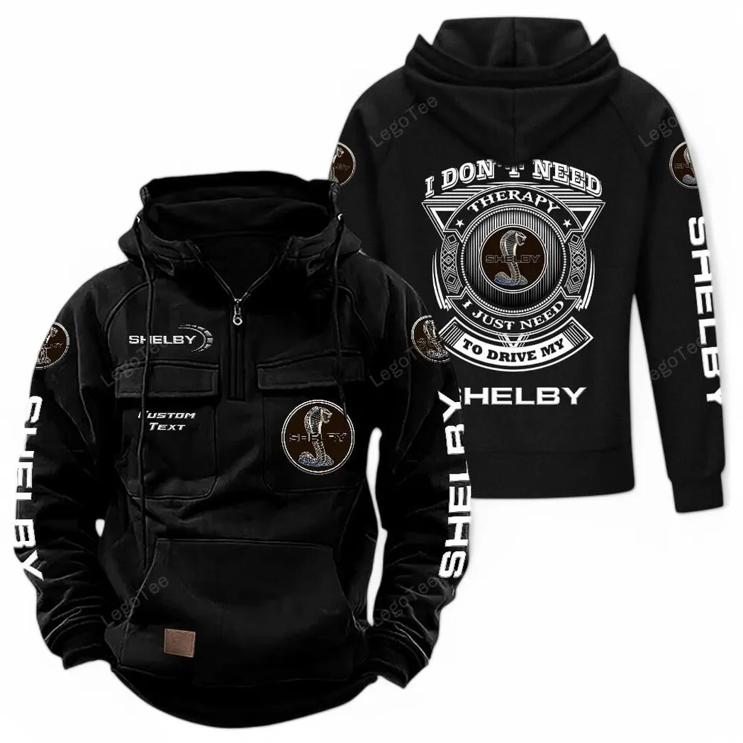 shelby american tactical quarter zip hoodie car106021525039 gifts for men him husband boyfriend black mirkh