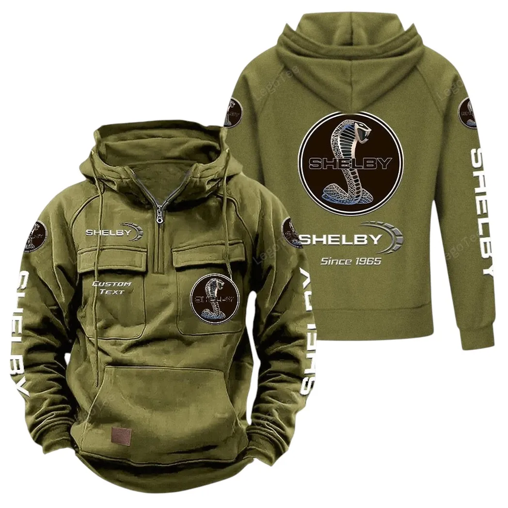 shelby american tactical quarter zip hoodie gift for shelby american lovers gift for him husband boyfriend army green car96021425707 1 6sacn