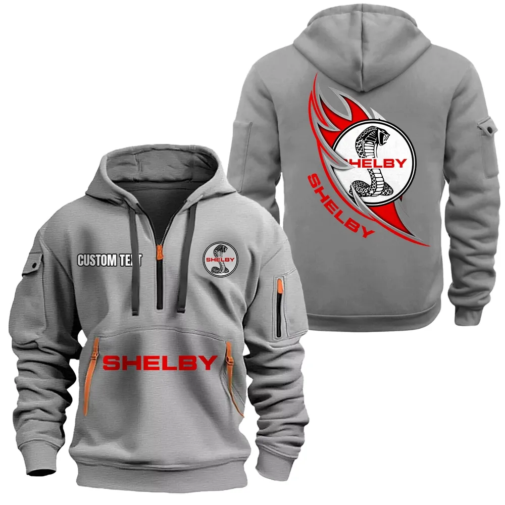 shelby hoodie half zipper car1701112174 car all over print hoodie half zipper gray rrm1q