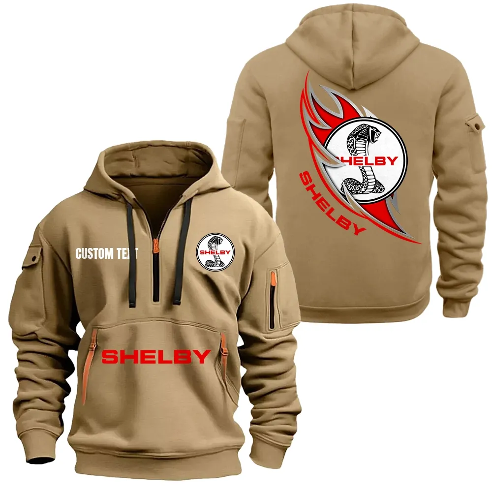 shelby hoodie half zipper car1701112174 car all over print hoodie half zipper khaki tkwn7