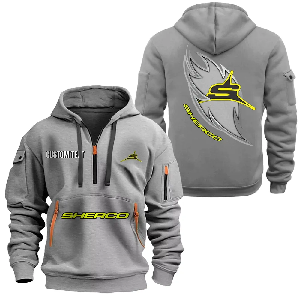 Sherco Hoodie Half Zipper CAR1701112175, CAR All Over Print Hoodie Half Zipper - Gray